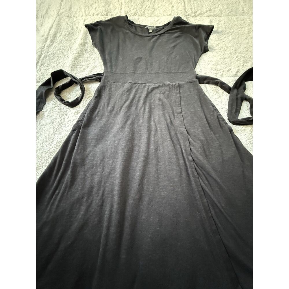 TOAD & Co Cue Wrap Cafe Dress Update Charcoal Belted Stretch Size XS - Picture 2 of 9